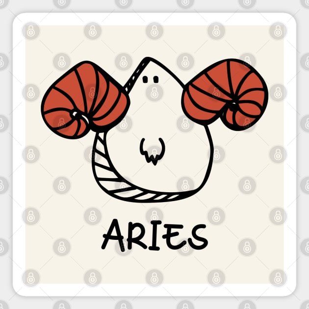 Aries Doodle Magnet by Whimsical Frank